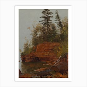 A Rocky Cove, Albert Bierstad Art Print