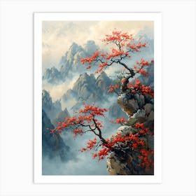 Tree In The Mountains 1 Art Print