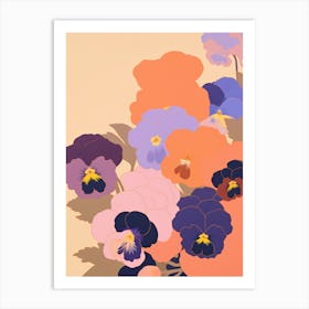 Pansies Flower Big Bold Illustration 1 Art Print