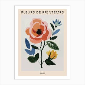 Spring Floral French Poster  Rose 9 Art Print