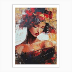 Woman In Red Hat Art Print