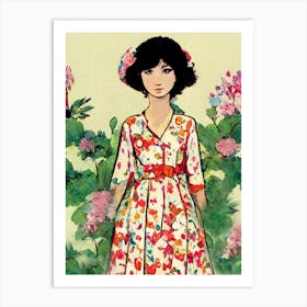 Rose Floral Dress Art Print