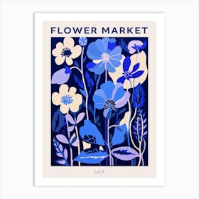Blue Flower Market Poster Lily 1 Art Print