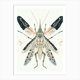 Colourful Insect Illustration Cricket 14 Art Print