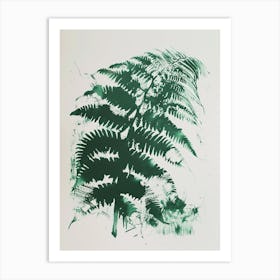 Green Ink Painting Of A Australian Tree Fern 3 Art Print