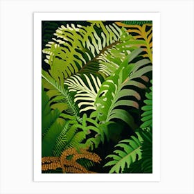 Buttonquail Fern Vibrant Art Print