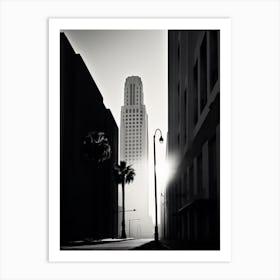 Los Angeles, Black And White Analogue Photograph 1 Art Print