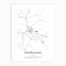 Nordhausen,Germany Minimalist Map Art Print