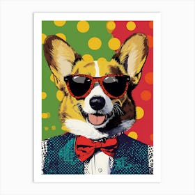 Super Cool Corgi Illustration Pop 11 Art Print