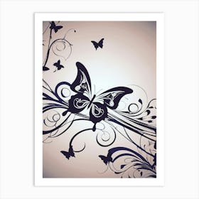 Black And White Butterfly 3 Art Print