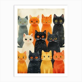 Group Of Cats 4 Art Print