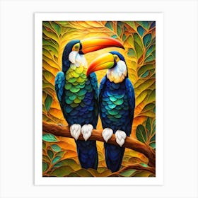 Toucans On A Branch Art Print