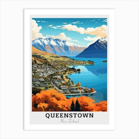 Queenstown, New Zealand Travel Art Print