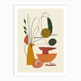 Abstract Objects Collection Flat Illustration 4 Art Print