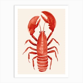 Lobster Red Langosta Watercolor Kitchen Art Print