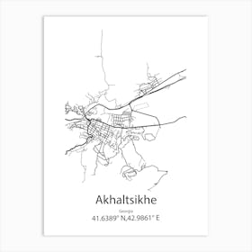 Akhaltsikhe,Georgia Minimalist Map Art Print