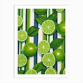 Limes Fruit Summer Illustration 4 Art Print