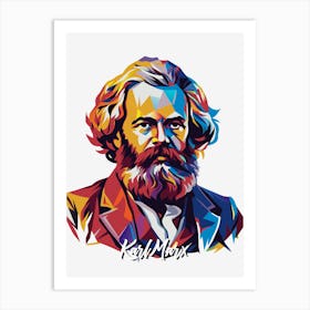 Karl Marx 03 Portrait WPAP Pop Art Art Print