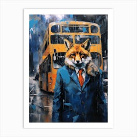 Red Fox Suit Painting 2 Art Print