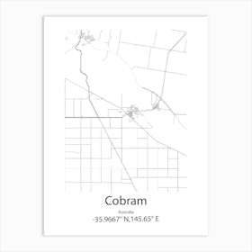 Cobram,Australia Minimalist Map Art Print