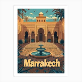 Aihrgdesign A Mid Century Modern Travel Poster For Marrakech 2 Art Print