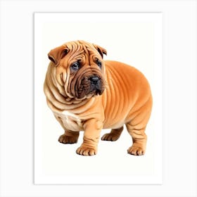 Chinese Shar Pei Illustration Dog Art Print