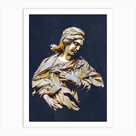 Maria Annunciata Marble Statue In Colour Art Print