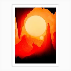 Orange Dune Rocks Art Print