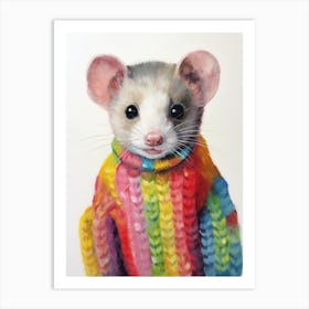 Baby Animal Wearing Sweater Ferret 1 Art Print