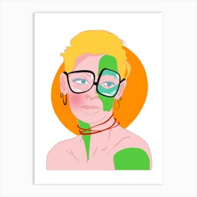 A Woman With Glasses Art Print