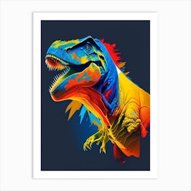 Tyrannosaurus Rex Primary Colours Dinosaur Art Print