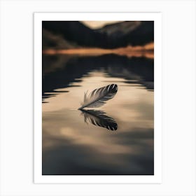 Feather In The Water Art Print