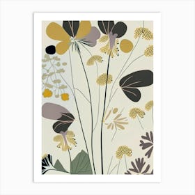 Meadow Rue Wildflower Modern Muted Colours 1 Art Print