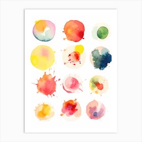 Watercolor Splatters Art Print