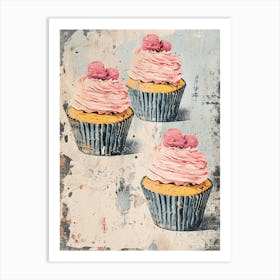 Kitsch Retro Cupcake Collage 2 Art Print