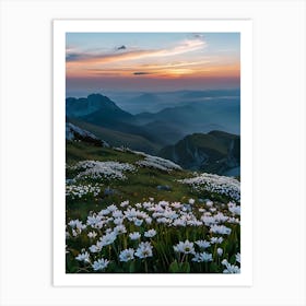 Sunset In The Mountains 70 Art Print