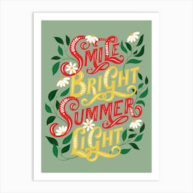 Smile Bright Summer Light Celadon Art Print