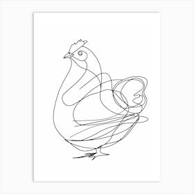 Rooster animal lines art Art Print