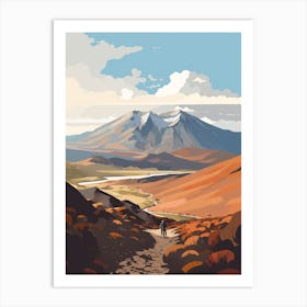 Tongariro Alpine Crossing New Zealand 3 Hiking Trail Landscape Art Print