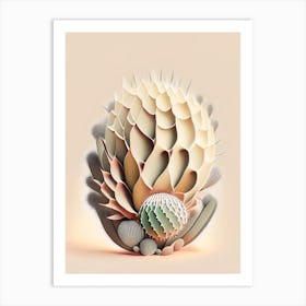 Acanthocalycium Cactus Neutral Abstract 1 Art Print