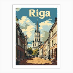 Aihrgdesign A Classic 1960s Travel Poster For Riga 3 Art Print