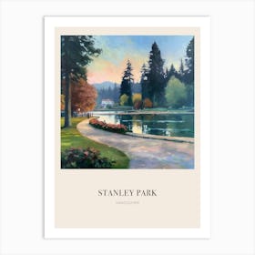 Stanley Park Vancouver Vintage Cezanne Inspired Poster Art Print