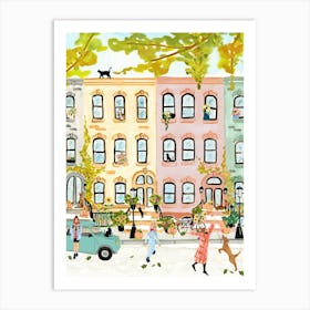 Fall City Street Art Print