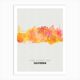 San Francisco California City watercolor Art Print