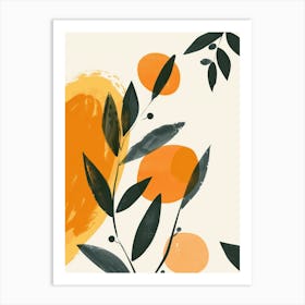 Oranges Close Up Illustration 2 Art Print