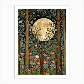 William Morris Full Moon In The Forest Art Print