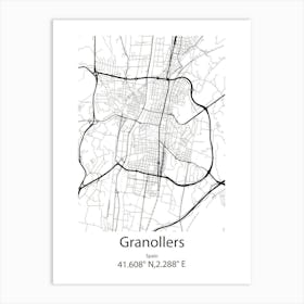 Granollers,Spain Minimalist Map Art Print