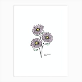 Sept Aster Birth Flower Art Print