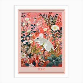 Floral Animal Painting Mouse 1 Poster Art Print