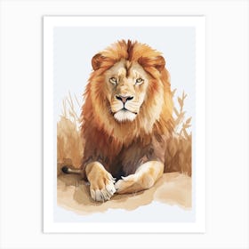 African Lion Resting In The Sun Clipart 1 Art Print